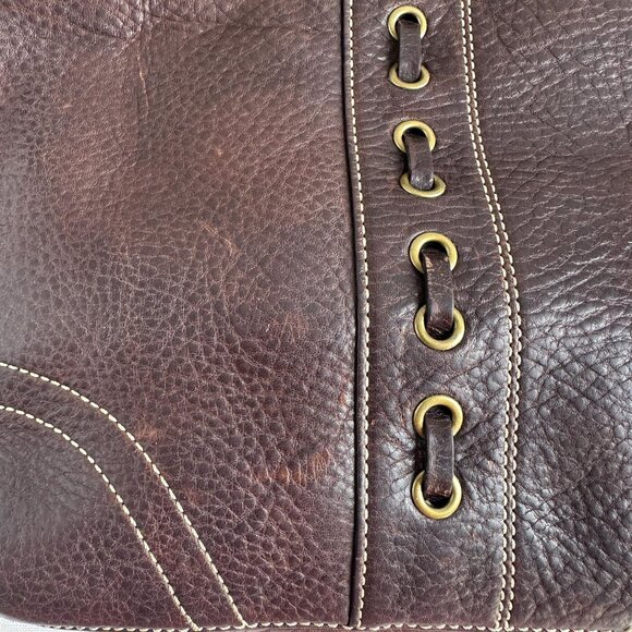 Coach Chelsea Laced Med Duffle Bag Brown Pebble Leather: Vintage 2006 Coach - Picture 5 of 12